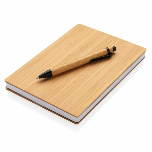 Bambusowy notatnik A5 z bambusowym długopisem z nadrukiem gadżet reklamowy