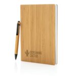 Bambusowy notatnik A5 z bambusowym długopisem z nadrukiem gadżet reklamowy