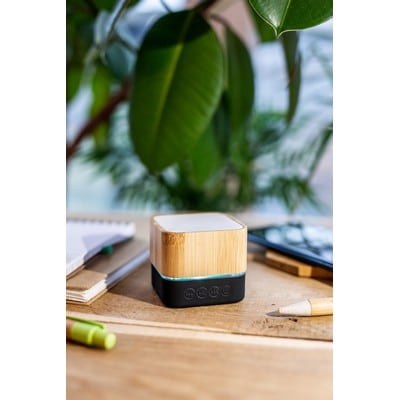 Bambusowy głośnik bezprzewodowy 3W z nadrukiem gadżet reklamowy