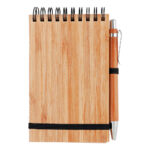 Bambusowy notatnik A6 z długopisem z nadrukiem gadżet reklamowy
