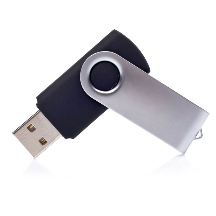 4GB USB Flash Drive with protective metal cover. Rotate the cover and connect to USB port to start using it.. Gadżet reklamowy dla firmy.