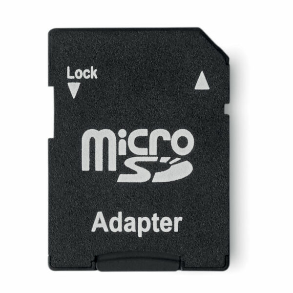 Mikro SD karta o pojemności 8GB. Adapter do formatu SD oraz przeźroczyste etui.. Gadżet reklamowy dla firmy.