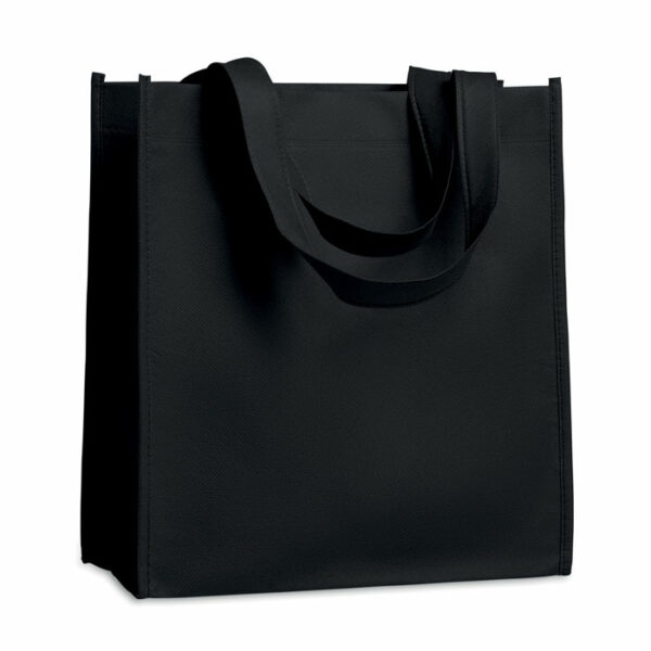 Zgrzewana torba na zakupy nonwoven z krótkimi uchwytami. 80 gr/m².. Gadżet reklamowy dla firmy.