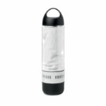 Bezprzewodowy głośnik - butelka 500ml. Zawiera ręcznik 55% poliestru (30x80cm). Dołączona bateria Li-on 300mAh oraz kabel micro USB. Dane wyjściowe: 3W.. Gadżet reklamowy dla firmy.