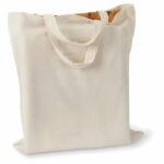 Bawełniana torba na zakupy z krótkimi uchwytami. 140gr/m². Wyprodukowano zgodnie ze standardem OEKO-TEX.. Gadżet reklamowy dla firmy.
