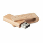 Obrotowa pamięć USB 16 GB w bambusowej obudowie. Idealna do grawerowania. Bambus jest materiałem naturalnym