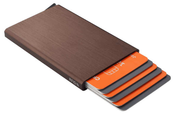 Etui na karty kredytowe RFID 94415502 brązowy - gadżet reklamowy z nadrukiem