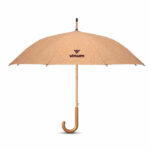 25-calowy automatycznie otwierany parasol korkowy z bambusowym trzonem i drewnianą rączką Ply