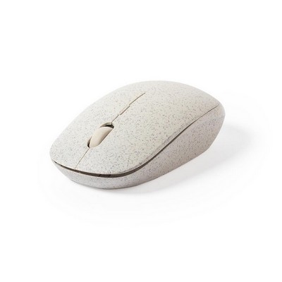 Bezprzewodowa mysz komputerowa ze słomy pszenicznej z nadrukiem gadżet reklamowy