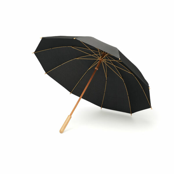 wiatroodporny parasol z materiału 190T RPET Pongee z bambusowym trzonem