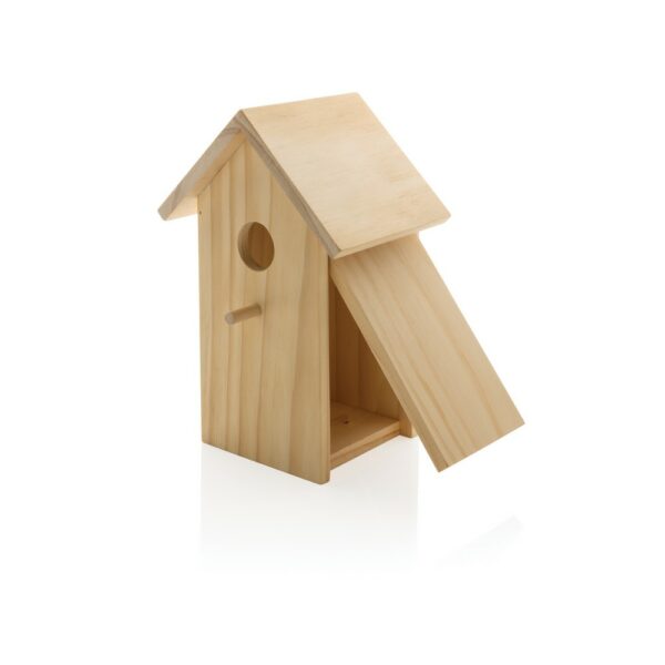 Drewniany domek dla ptaków z nadrukiem gadżet reklamowy
