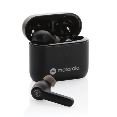 Douszne słuchawki bezprzewodowe Motorola TWS ANC Bud S z nadrukiem gadżet reklamowy