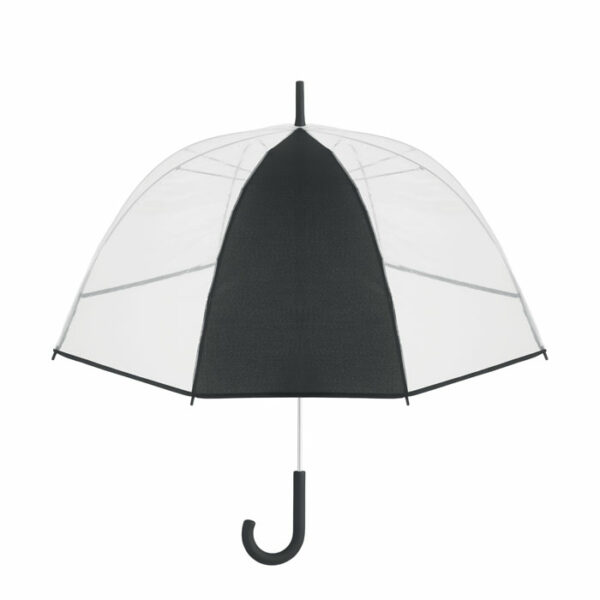 23-calowy prosty parasol z POE z 1 panelem z poliestru do nadruku. Otwierany ręcznie. Włókno szklane