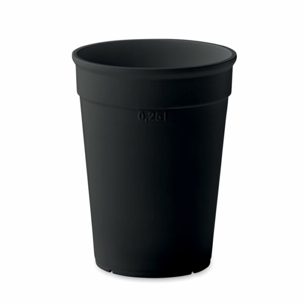 Wielokrotnego użytku jednościankowy kubek na kawę z PP pochodzącego z recyklingu. Pojemność: 300 ml. Gadżet reklamowy dla firmy.